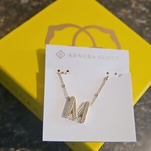 Kendra Scott Gold 'M' Pendant Necklace